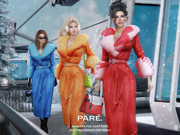 Sims 4 — PARE - Barbara Fur Coat Pack (TSR Exclusive) by VentaStudio — Barbara Fur Coat