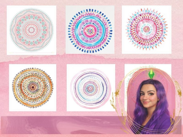 Sims 4 — Mandala Painting by gokcemsims — A modern boho mandala painting set featuring vibrant colors and balanced