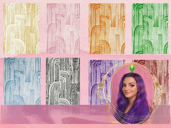 Sims 4 — Soft Flow Wallpaper by gokcemsims — A flowing, vertical pattern inspired by natural textures. Clean, modern, and