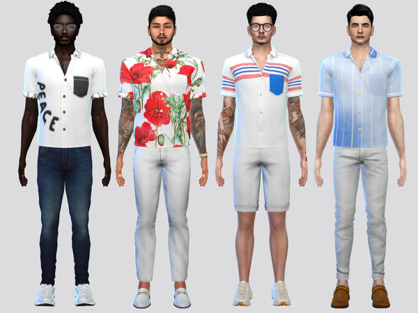 Sims 4 — Loft Print Shirt by McLayneSims — TSR EXCLUSIVE