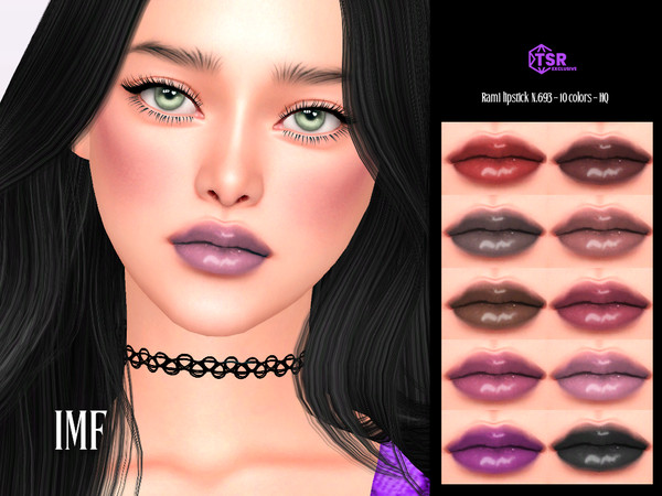 Sims 4 — IMF Rami Lipstick N.693 by IzzieMcFire — Rami Lipstick N.693 contains 10 colors in hq texture. Standalone item