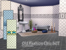 Sims 4 — Old Fashion Chic SET by matomibotaki — Nostalgic tiles with Art Nouveau-style designed border in 3 wall hights