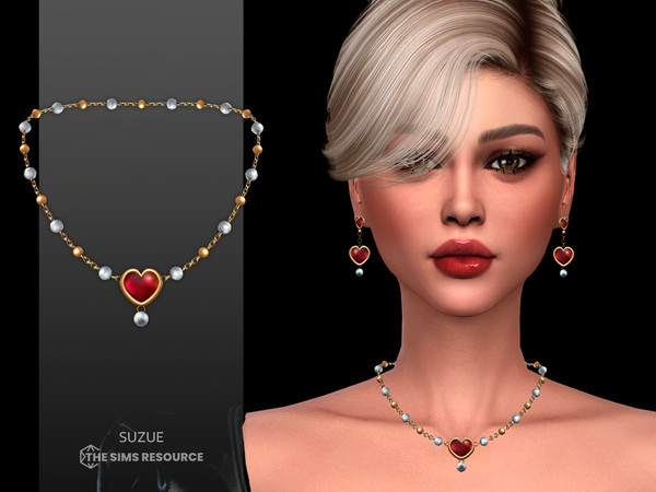 Sims 4 — Alma Necklace by Suzue — New Mesh (Suzue)