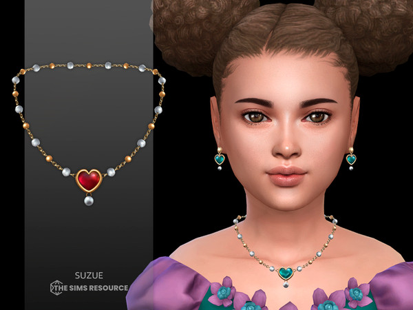 Sims 4 — Alma Necklace Child by Suzue — New Mesh (Suzue)