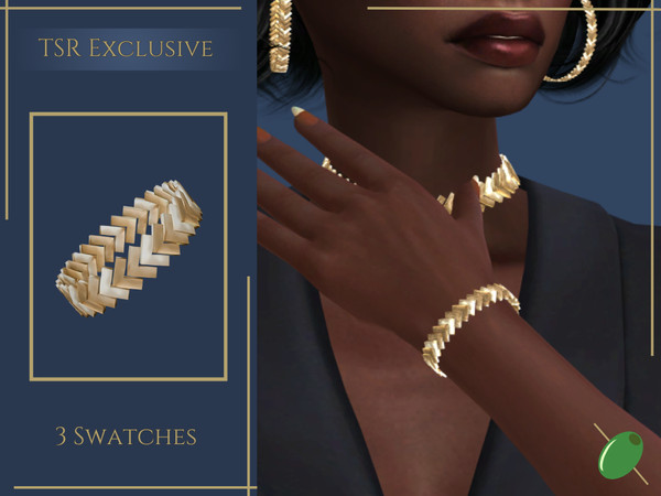 Sims 4 — Anna Chevron Bracelet by Pitted0live — Chevron design herringbone bracelet Custom catalog image