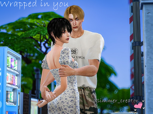 Sims 4 — Wrapped in You by Simmer_creator9 — 4 couple poses No need any of CC Teleporter & Pose Player required Terms