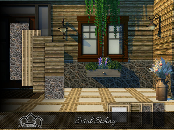 Sims 4 — Sisal Siding by Emerald — Sisal siding is a natural hue inspired by the fibrous plant, offering a