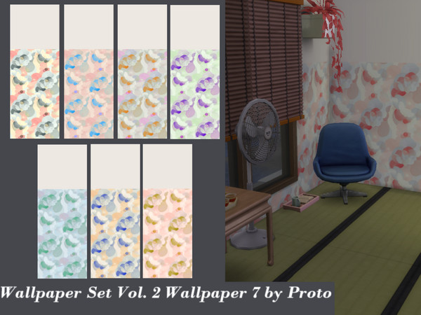 Sims 4 — Wallpaper Set Vol. 2 Wallpaper 7 by ProtoInHeaven — Wallpaper in gentle, soft colors - eight full of air