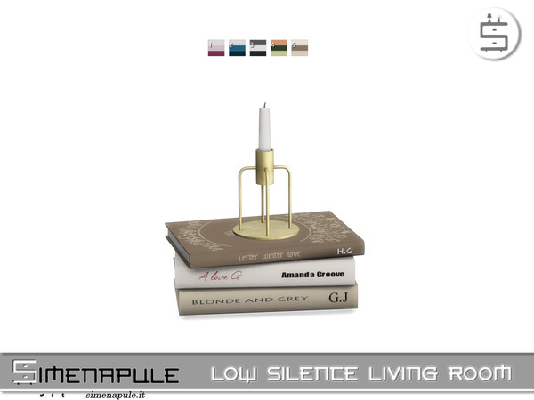 Sims 4 — [SeN4] Low Silence Living Room - Books with candle holder by Simenapule — Low Silence Living RoomLow Silence