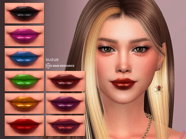 Sims 4 — Lanna Lipstick N109 by Suzue — 15 Swatches