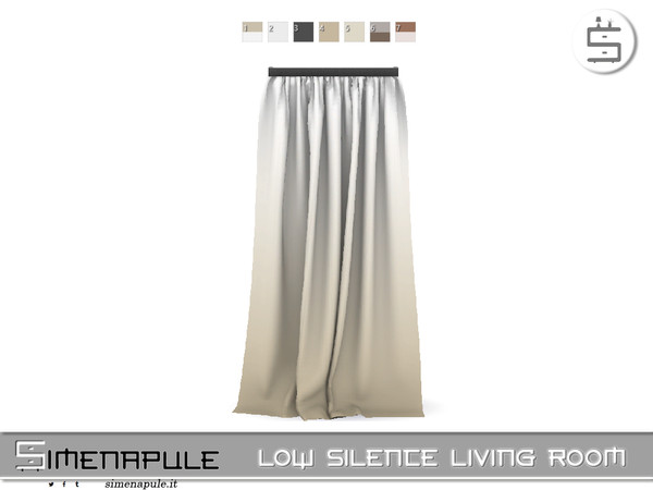 Sims 4 — [SeN4] Low Silence Living Room - Curtain Low by Simenapule — Low Silence Living Room is a modern living room set