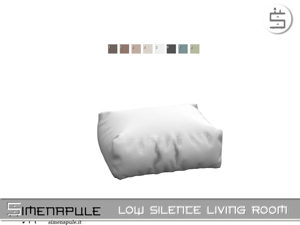 Sims 4 — [SeN4] Low Silence Living Room - Pouf by Simenapule — Low Silence Living Room is a modern living room set with