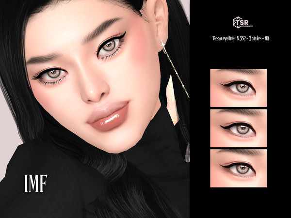 Sims 4 — IMF Tessa Eyeliner N.352 by IzzieMcFire — Tessa Eyeliner N.352 contains 3 styles in hq texture.