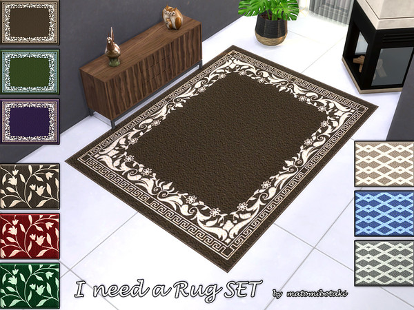 Sims 4 — I need a Rug SET by matomibotaki — Timeless, chic rug with a floral pattern in 3 different colors, each item