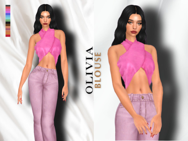 Sims 4 — OLIVIA BLOUSE by engeldestodes — OLIVIA BLOUSE 15 swatches