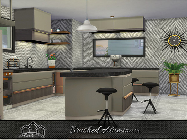 Sims 4 — Brushed Aluminum 2 by Emerald — Brushed Aluminum is a lightweight,durable and corrosion resistant fine metal