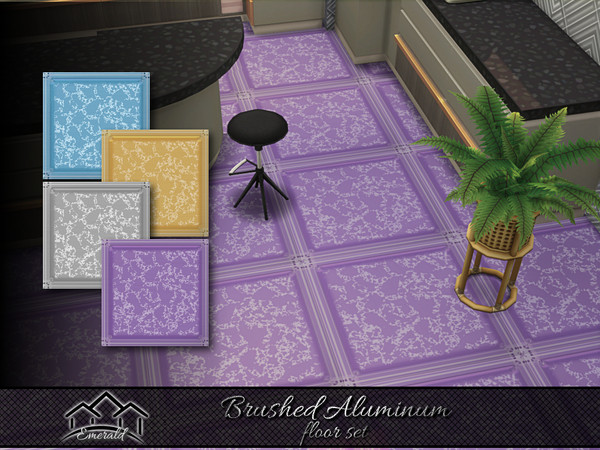 Sims 4 — Brushed Aluminum floor set by Emerald — Brushed Aluminum is a lightweight,durable and corrosion resistant fine