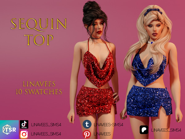 Sims 4 — NADIA - SEQUIN TOP by linavees — New Mesh