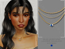 Sims 4 — PATREON- Blue Layered Gemstone Set by Glitterberryfly — A necklace and bracelet with different coloured blue