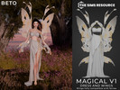 Sims 4 — Magical - Set V1 by Beto_ae0 — A long dress filled with magic and fantasy, perfect for wings. The wings are