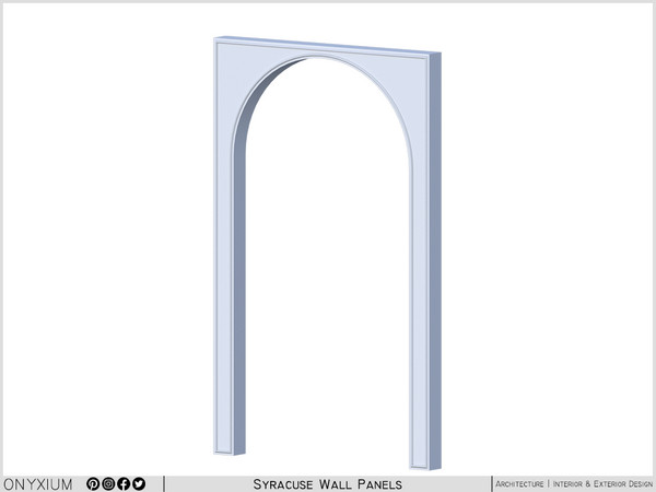Sims 4 — Syracuse Wide Wall Panel With Arch Tall by Onyxium — Onyxium@TSR Design Workshop Living Room Collection - Belong