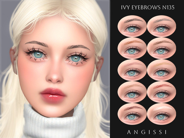 Sims 4 — Ivy Eyebrows N135 by ANGISSI — PREVIEWS MADE USING HQ MOD Female Teen to elder