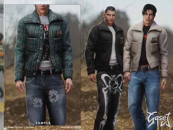 Sims 4 — GASET - Luka Jacket by VentaStudio — 5 Swatches (32 Swatches on Patreon)