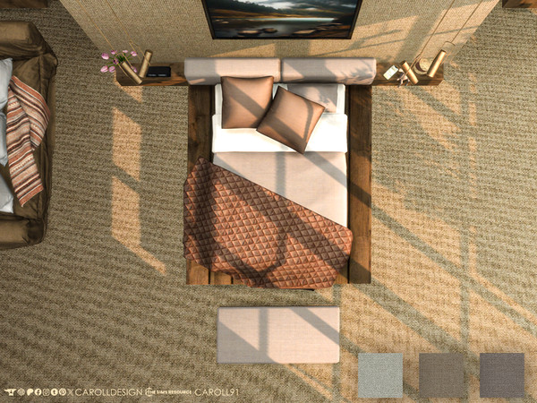 Sims 4 — Tessile Floor by Caroll912 — A 3-swatch dobby fabric carpet in different shades of grey and beige. Suitable for