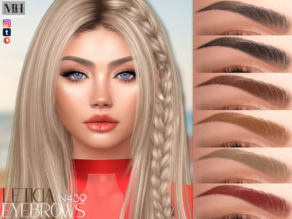 Sims 4 — Leticia Eyebrows N439 by MagicHand — Defined brows in 13 colors - HQ Compatible.