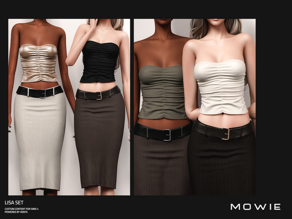 Sims 4 — MOWIE - Lisa Skirt by VentaStudio — MOWIE Siren Collection is now exclusively available on TSR! Elis Top