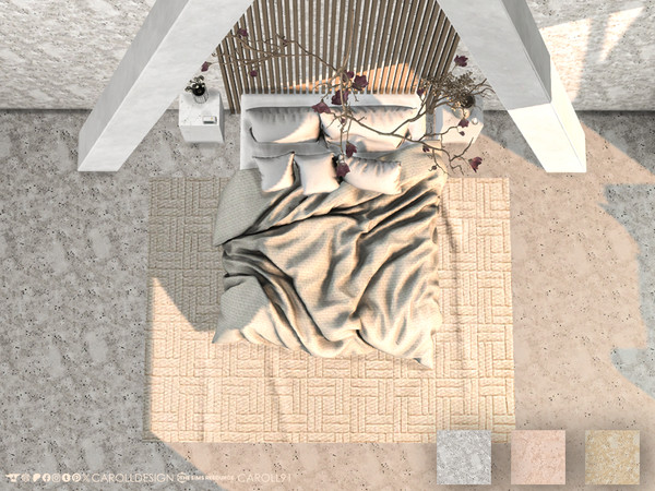 Sims 4 — Roma Floor by Caroll912 — A 3-swatch marble floor in grayscale, pink and orange tones. Suitable for indoor use,