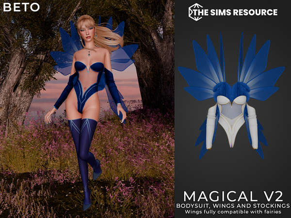 Sims 4 — By Beto - Magical Sensuality (Body V1) by Beto_ae0 — A magical and fantastical bodysuit, perfect for fairies.