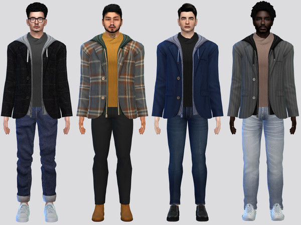 Sims 4 — Edward Layer Jacket by McLayneSims — TSR EXCLUSIVE