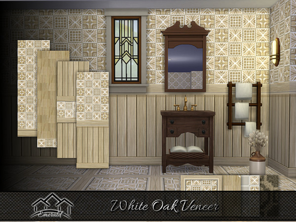 Sims 4 — White Oak Veneer by Emerald — White Oak Veneer is an aesthetic solid wood, offering natural beauty and tactile