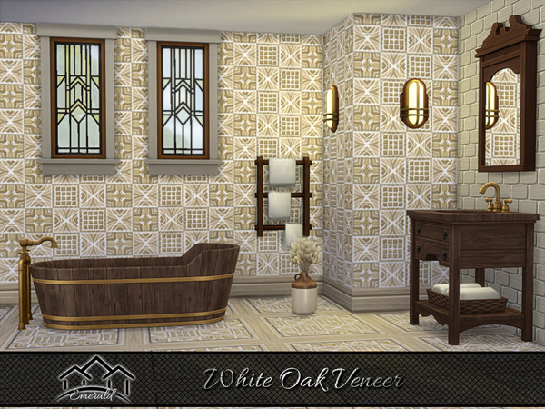 Sims 4 — White Oak Veneer 4 by Emerald — White Oak Veneer is an aesthetic solid wood, offering natural beauty and tactile