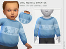 Sims 4 — Owl Knitted Sweater by malicho — Owl Knitted Sweater with a cute winter owl motif for infants, perfect for cold