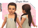Sims 4 — Layla Hair - Toddler version by Lewbertsn00tles — A long, elegant, low ponytail hairstyle. Maxis Match
