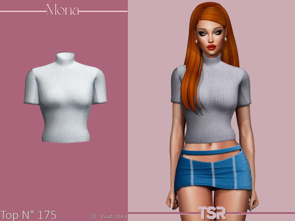 Sims 4 — Short sleeves sweater by Mona — -New mesh-