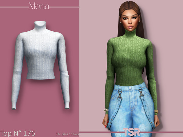 Sims 4 — Long sleeves sweater by Mona — -New mesh-