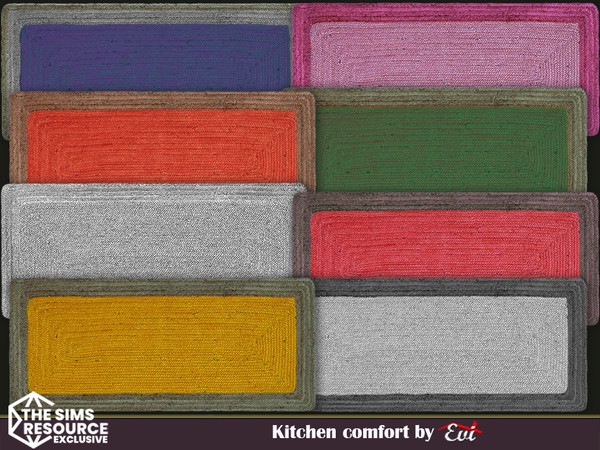 Sims 4 — Kitchen comfort by evi — Various small rugs for the kitchen