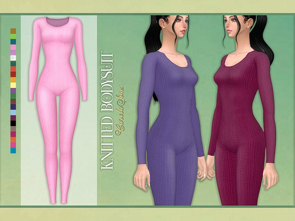 Sims 4 — Knitted Bodysuit by xCarolaSimsx — Casual cozywear, fitted, long sleeves. Females