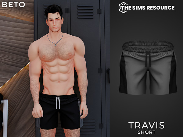 Sims 4 — Travis (Shorts) by Beto_ae0 — Men's sports shorts, enjoy it