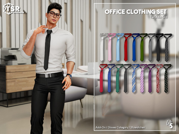 Sims 4 — (Wisteria) OfficeSet_collarshirt_TieColors (Add-ons) by WisteriaSims — Dress pants 8 colors