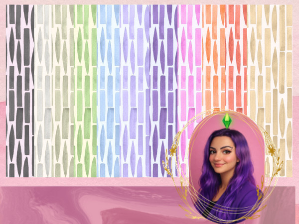 Sims 4 — Eternity Wallpaper by gokcemsims — Bring a soft, artistic touch to your Sims interiors with this watercolor