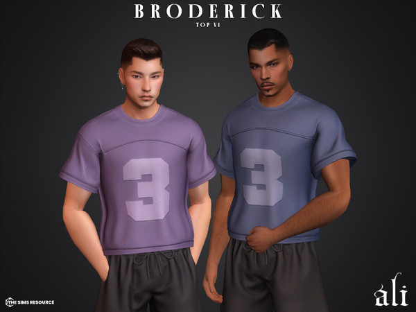 Sims 4 — BRODERICK top v1 by ali1 — 3 Piece Set including: Long Sleeve T-Shirt, Short Sleeve T-Shirt and Shorts