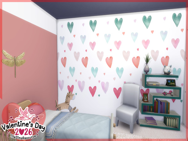 Sims 4 — Valentines Hearts Walls by lavilikesims — 3 wallpapers all hearts focused, in all wall sizes xox