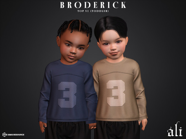 Sims 4 — BRODERICK top v2 (toddler) by ali1 — 3 Piece Set including: Long Sleeve T-Shirt, Short Sleeve T-Shirt and Shorts