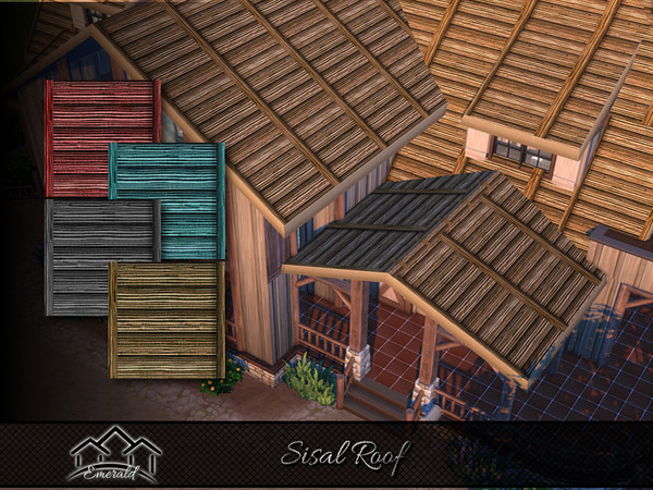 Sims 4 — Sisal Roof by Emerald — Sisal roof is a strong natural fiber and eco friendly material, perfect for your