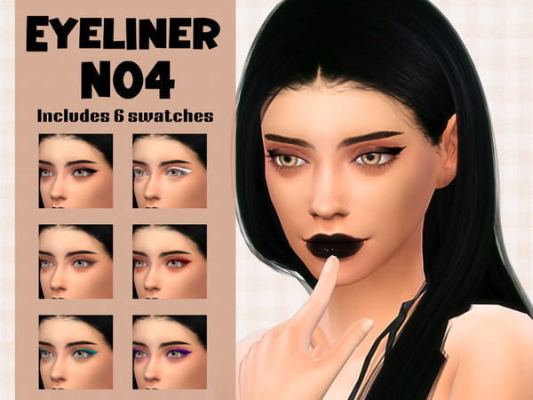 Sims 4 — Shaded Liner - Eyeliner N04 by _alttrait_ — A nice simple eyeliner that fades from dark to light. Comes in 6