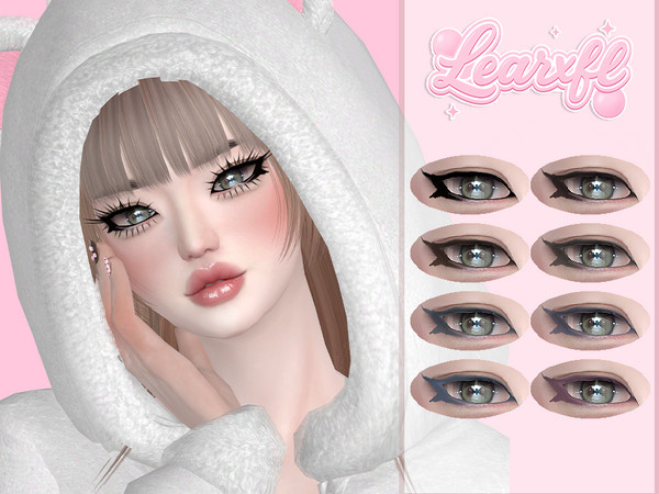 Sims 4 — [Learxfl] Velvet Wing Eyeliner by Learxfl — Eyelashes, 10 swatches , HQ and BGC . Standalone item with